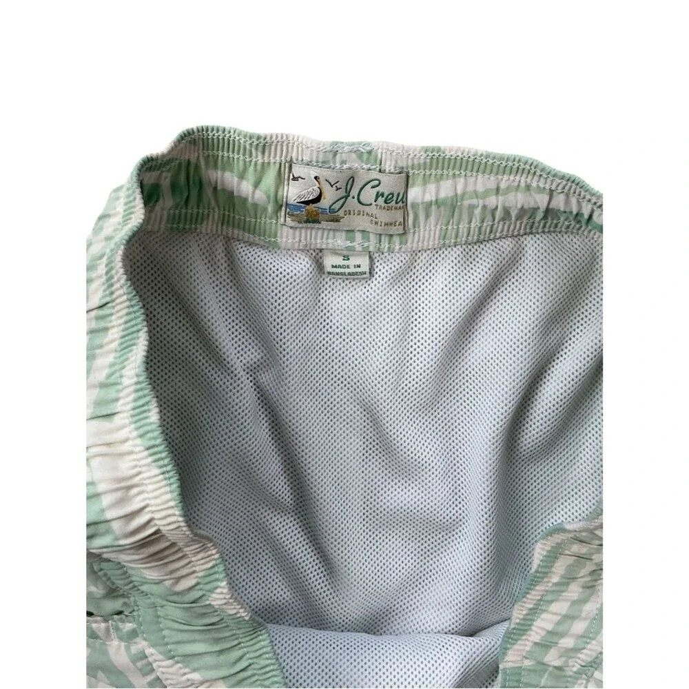 J.Crew Mint Green Geometric Swim Trunks Men’s Size Small